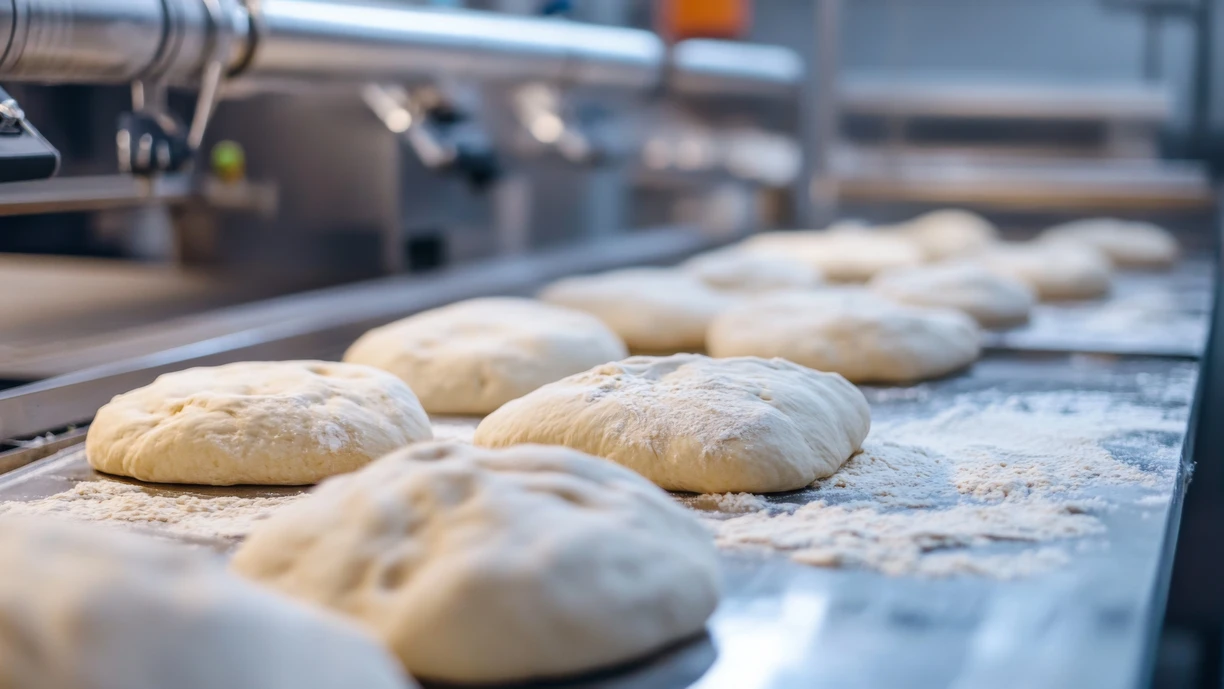 Dough on a production line  