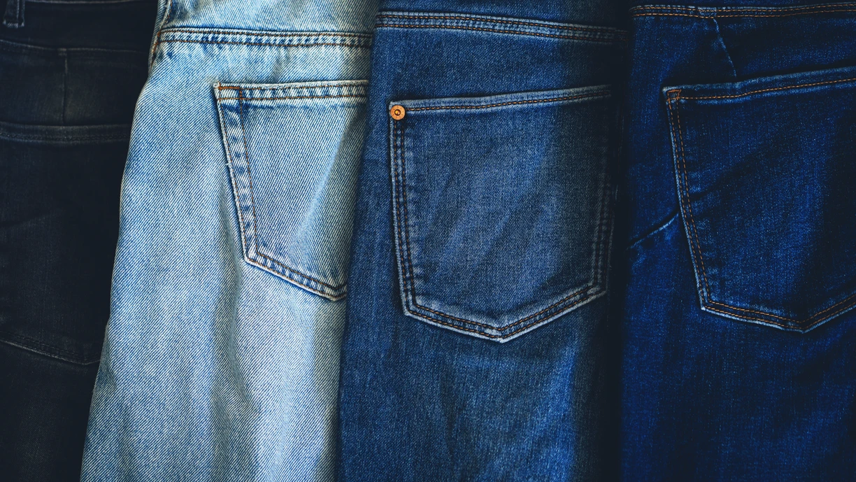 different colour denims