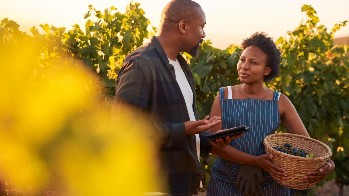 couple in field