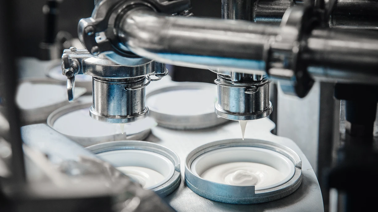 A yogurt filling line 