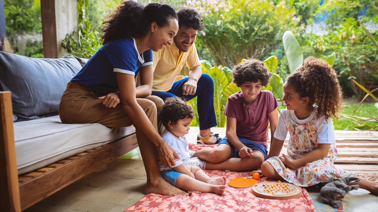 family playing