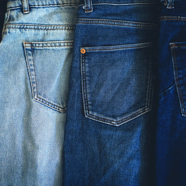 different colour denims