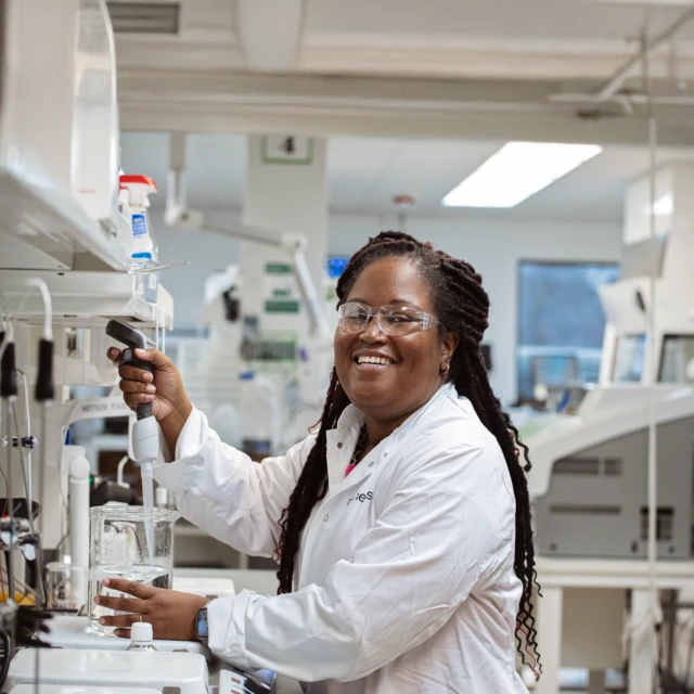 Novonesis employee in lab