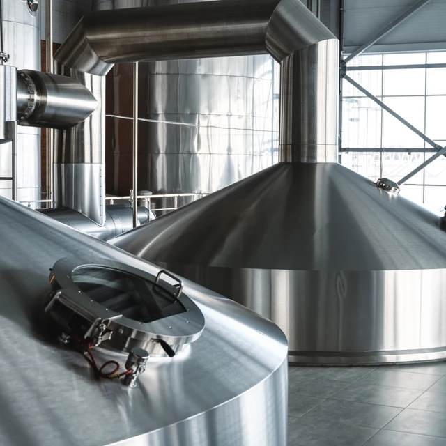 Closeup fermentation tanks