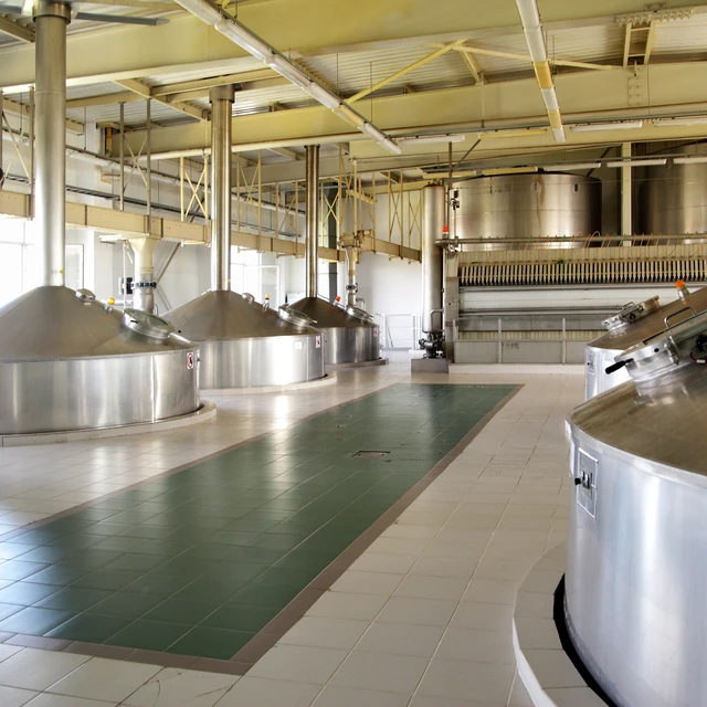 Large lauter tun in a brewery
