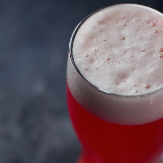 Red sour beer close up