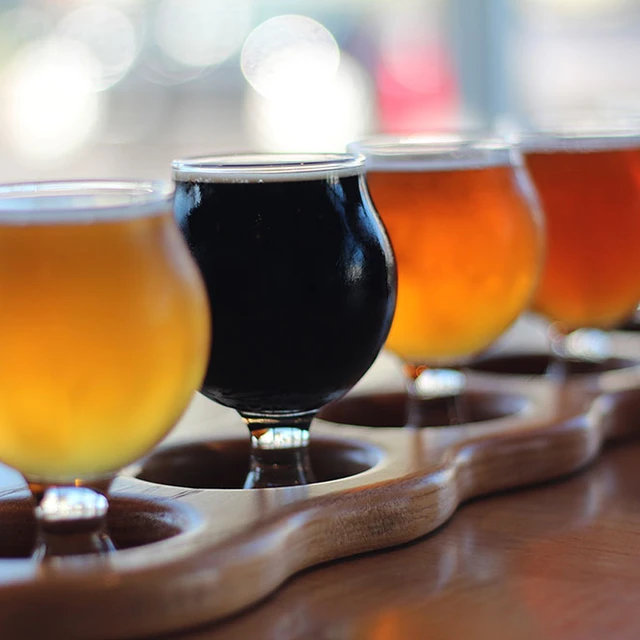 Row of different kinds of beer