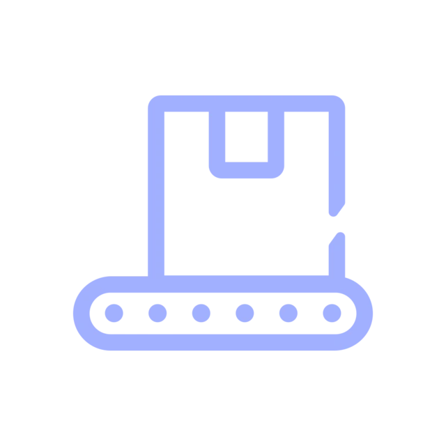 Icon showing a production line 