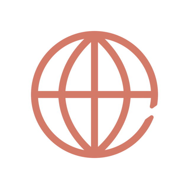 Icon showing a globe indicating an online resource 