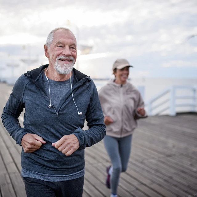 Elderly man and woman leading a healthy life
