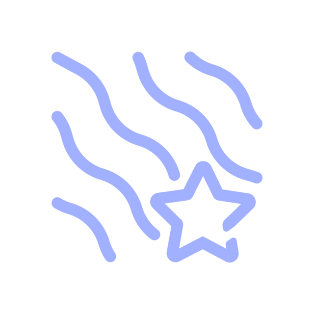Icon showing wavy parallel lines and a star, indicating good texture 