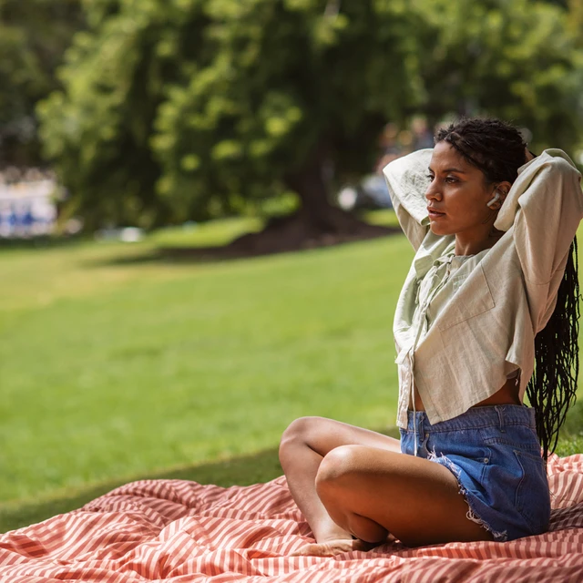 woman relaxing in park