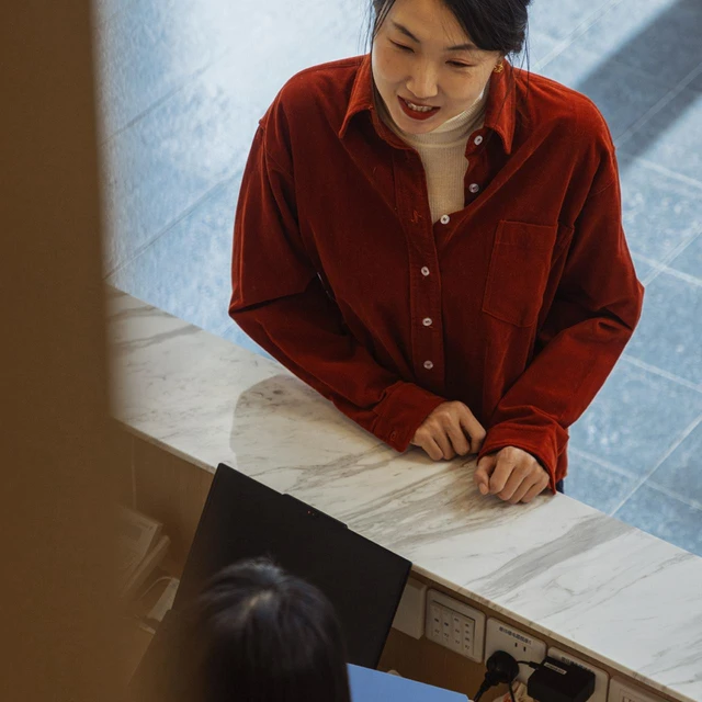 Chinese woman talking