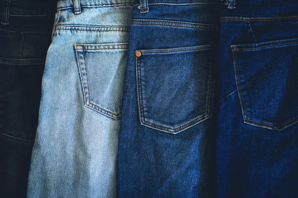 different colour denims