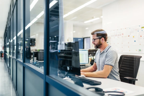 Man working on his computer