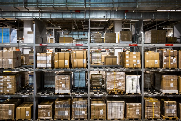 boxes in a storage room
