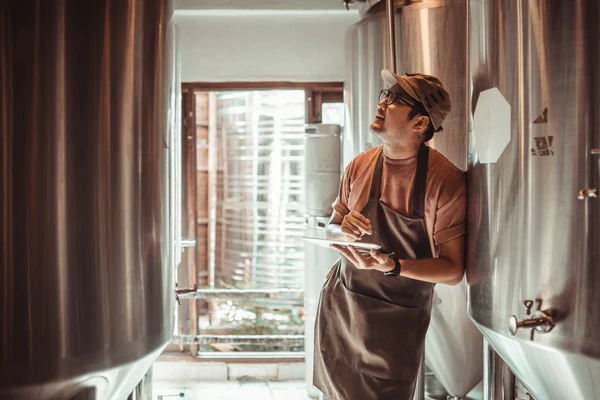 man looking with a tablet