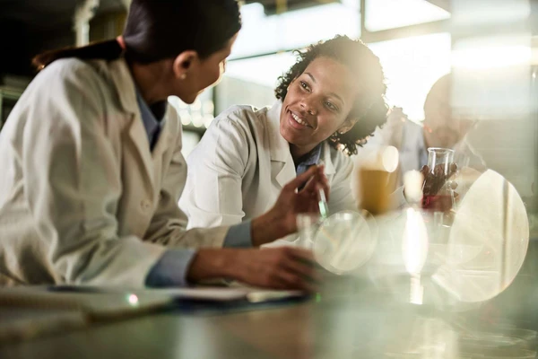 Scientist discussing