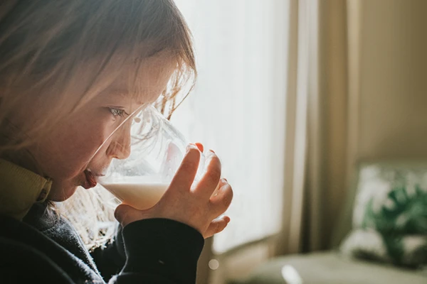 Girl drinking milk