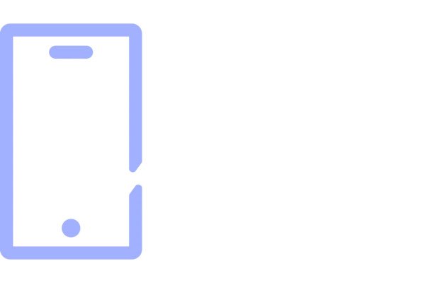 Icon showing a mobile device indicating mobility and interconnectivity