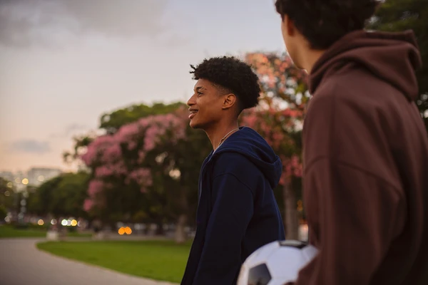 Boys in park football