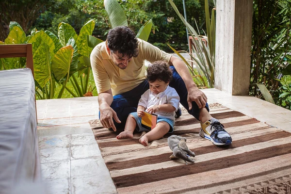 father child playing