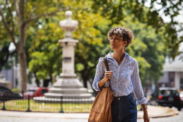 woman walking in the park