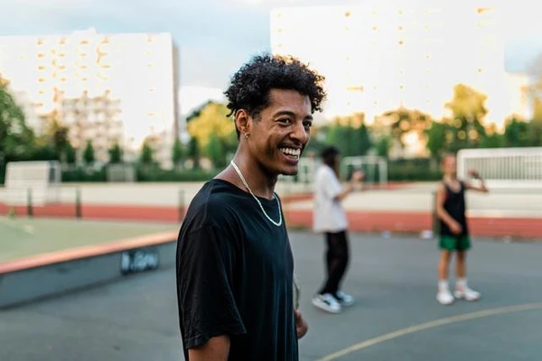 Man playing sports outside