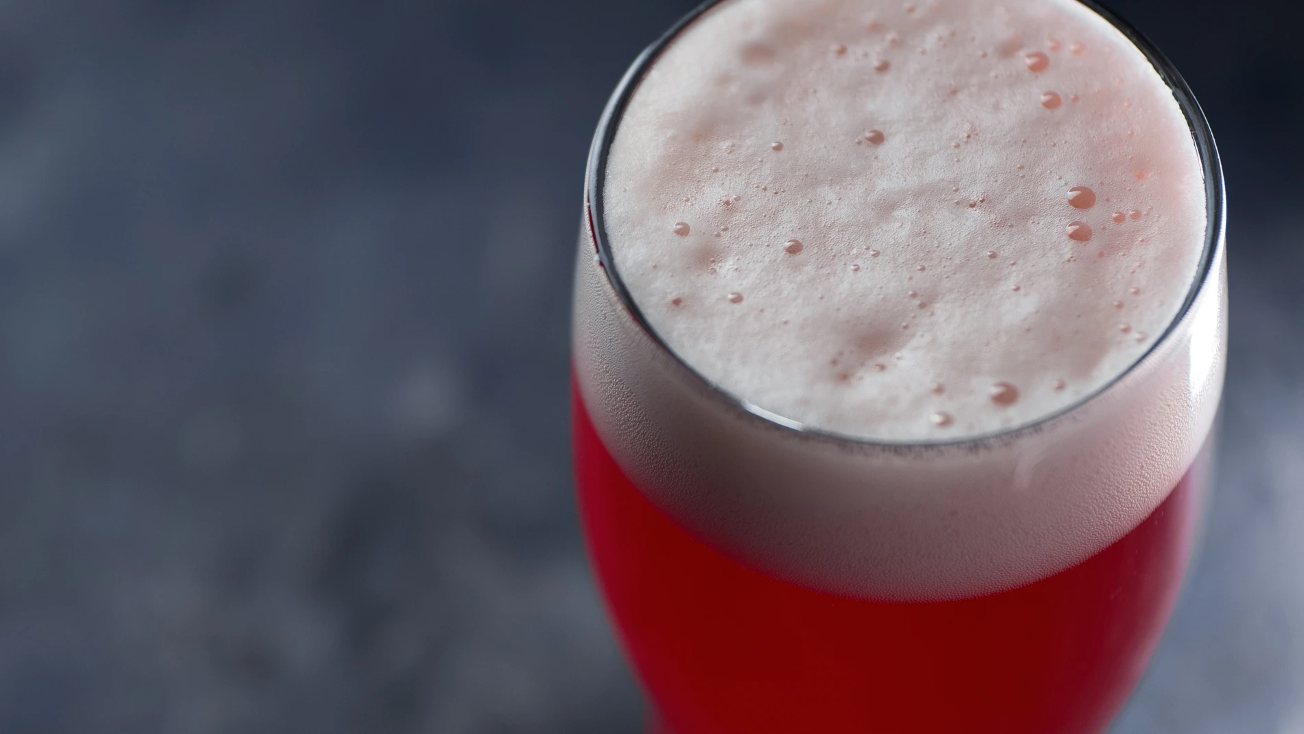 Red sour beer close up