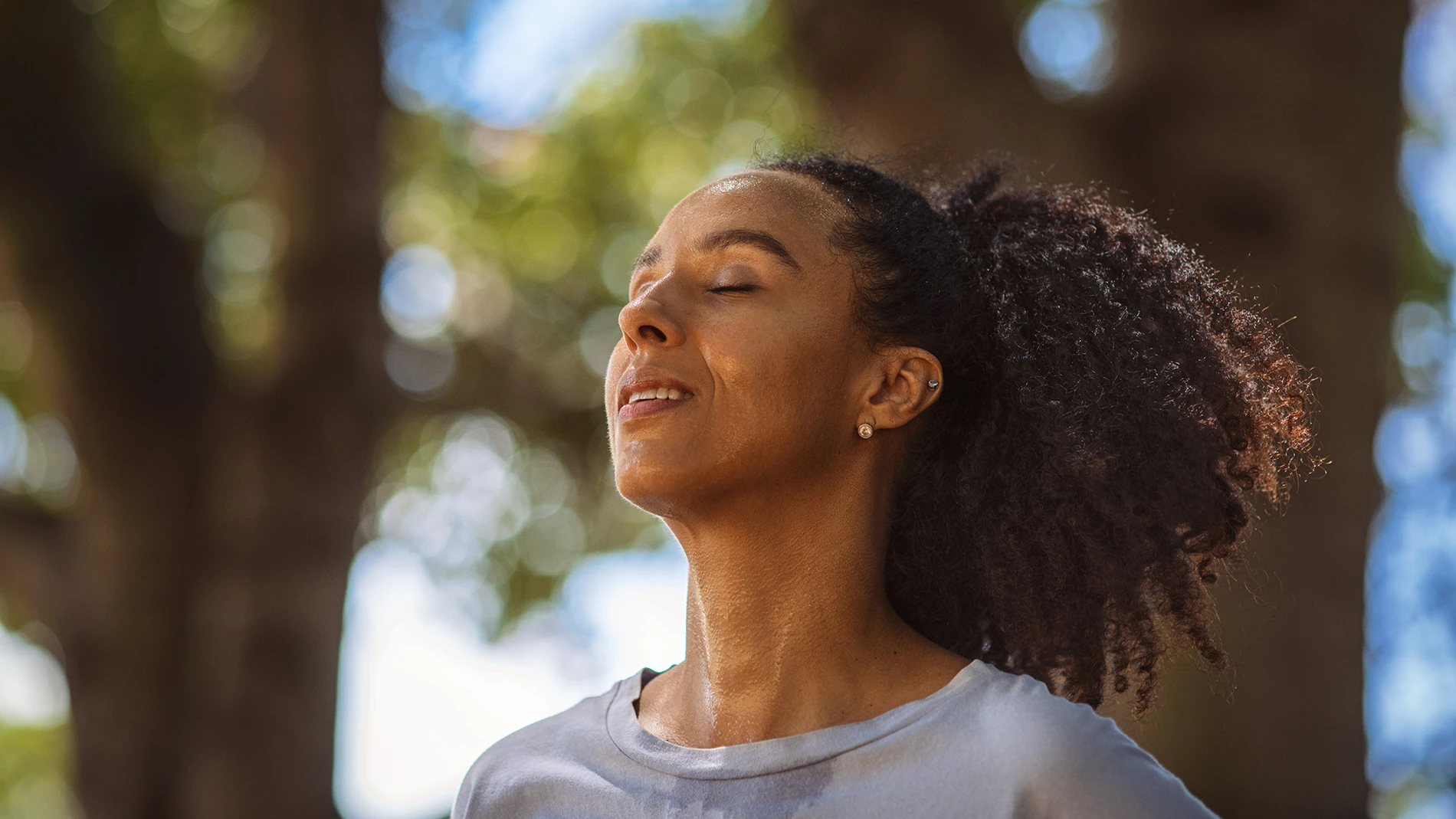 Woman exercising in park
