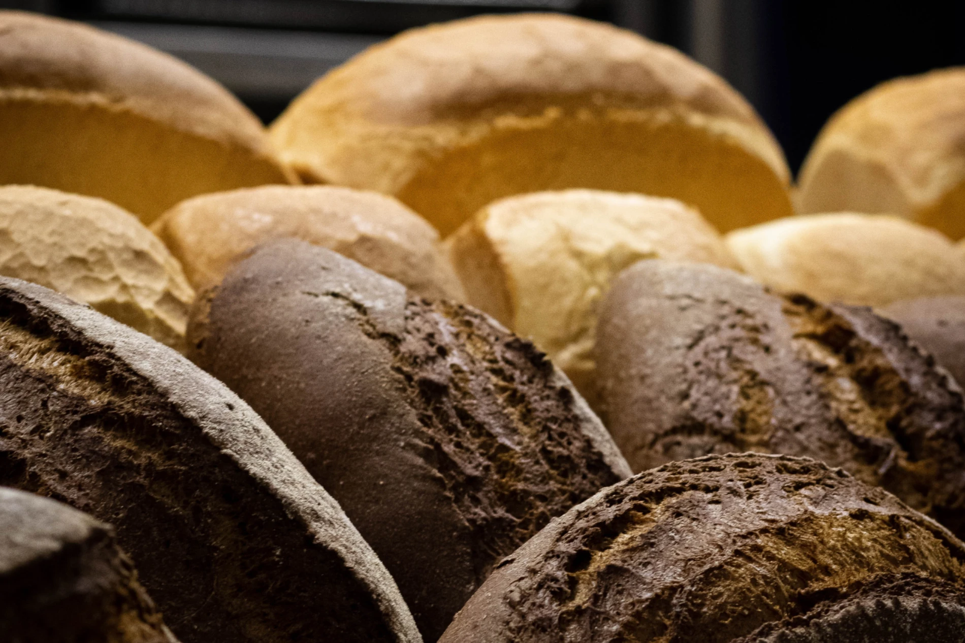 Close up of breads in an in-store bakery