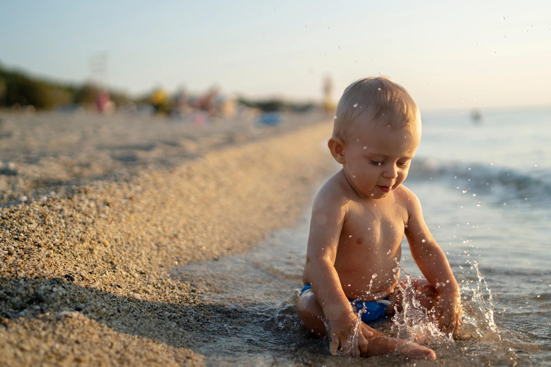 Healthy baby on beach