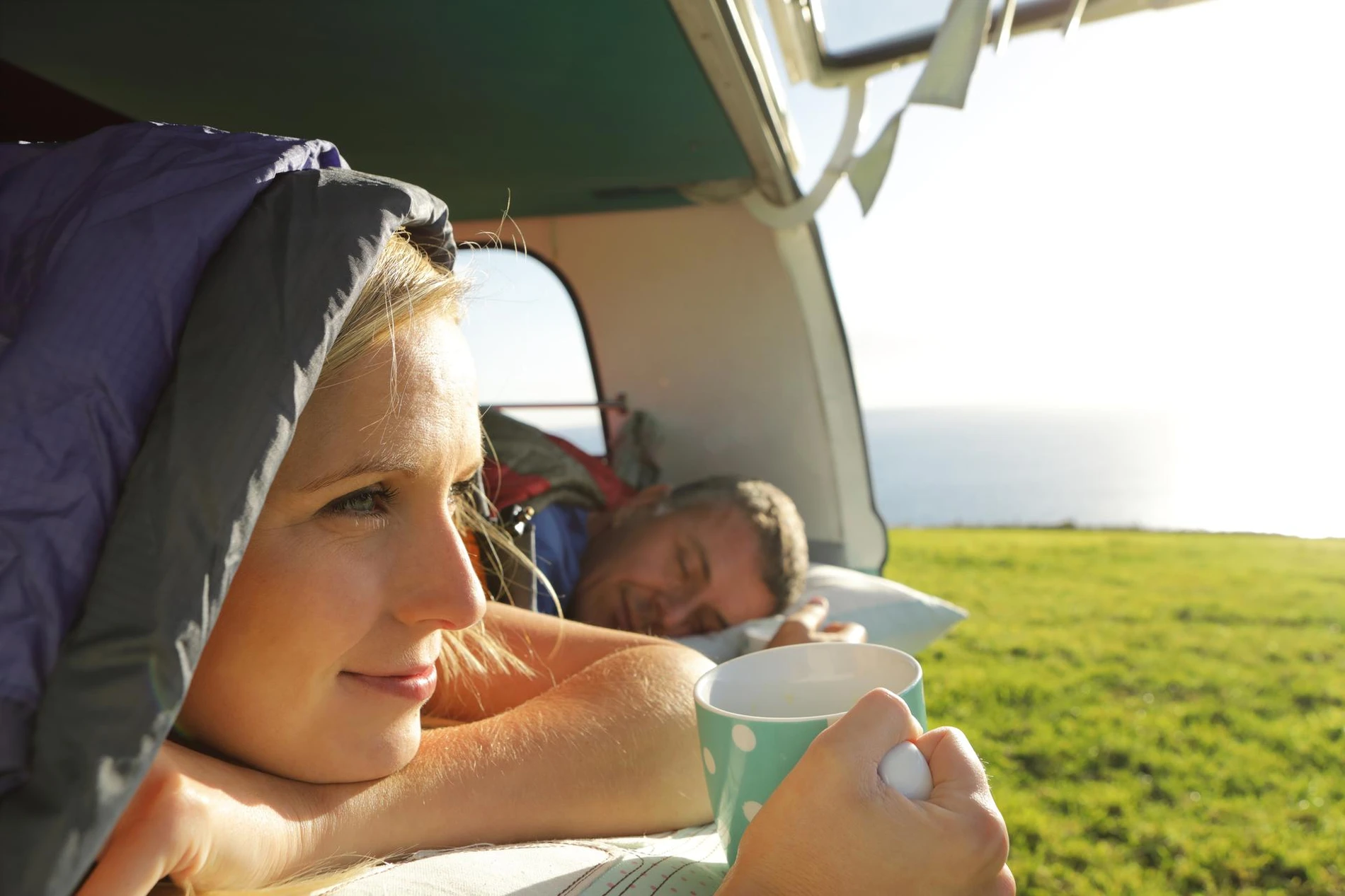 woman in campervan