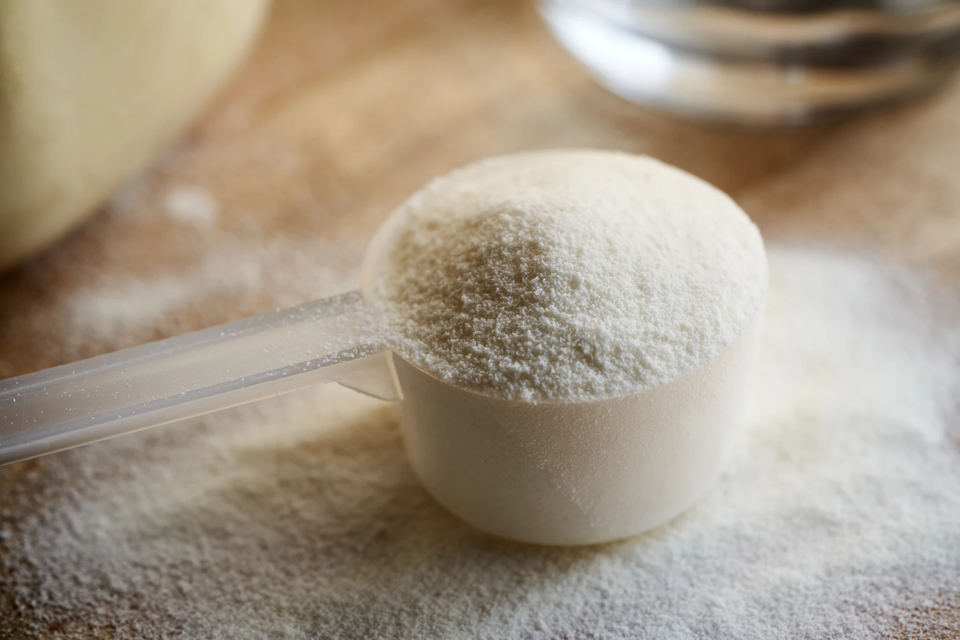 white powder in a plastic cup