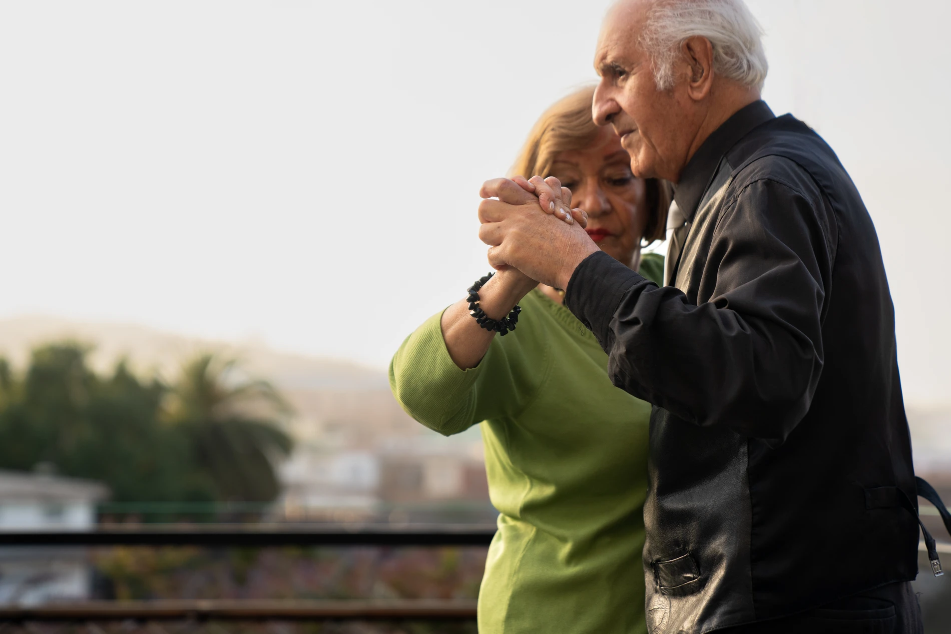 senior couple dancing
