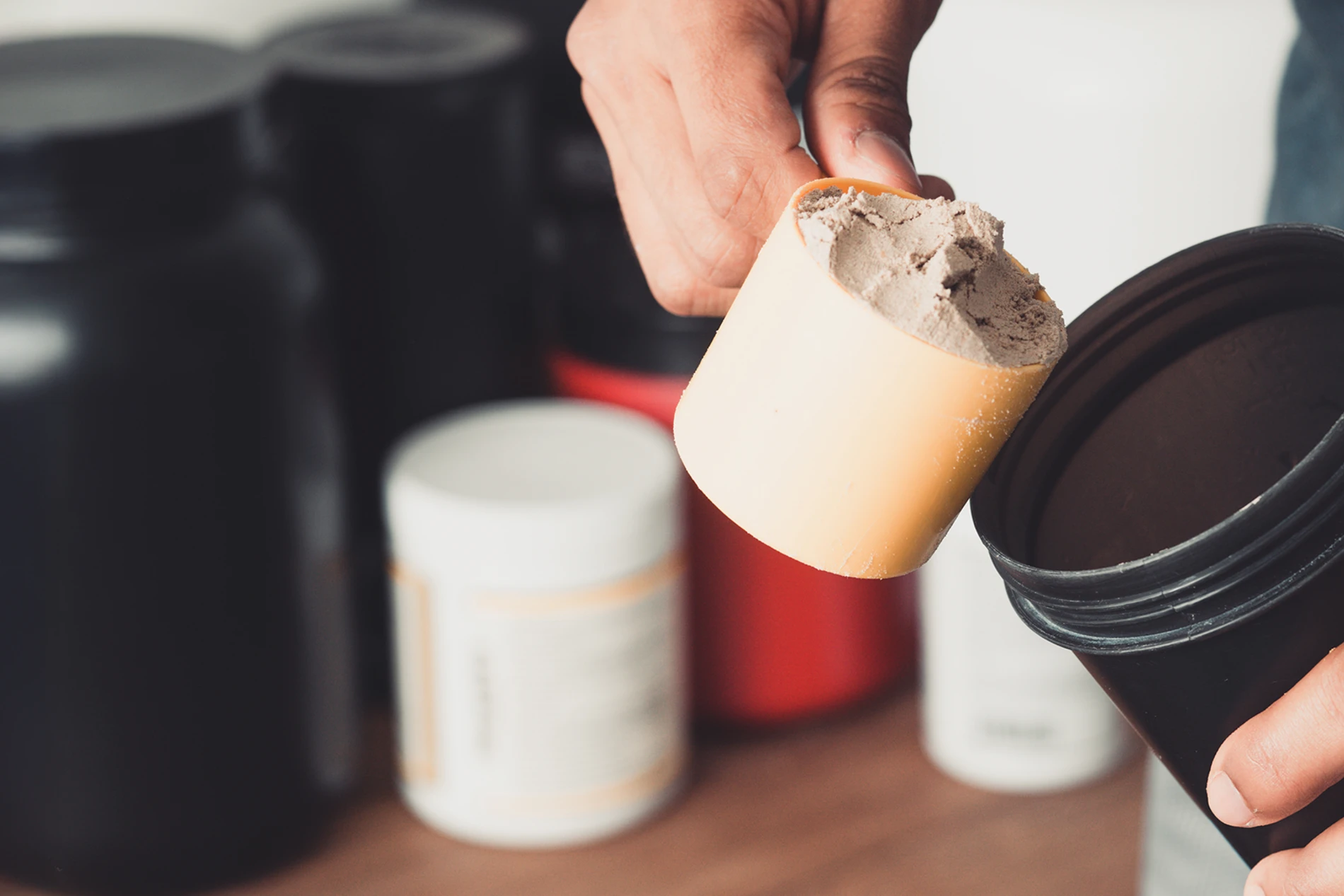 hands scooping protein