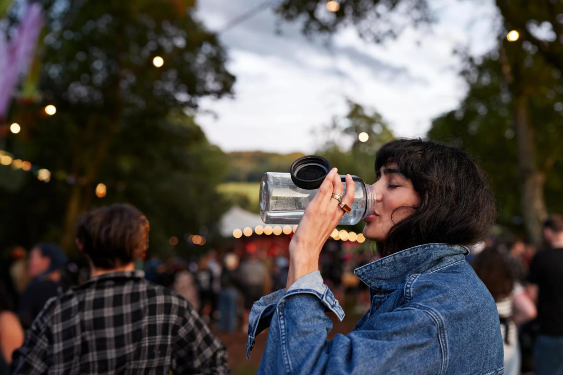 woman drinking a shake